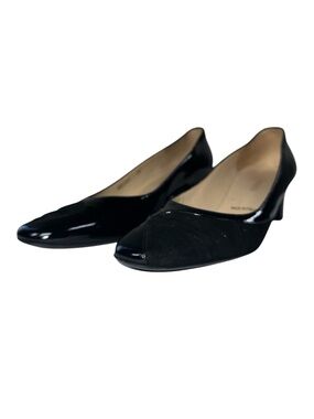 Bruno Magli Beth 050 Black Patent Leather Pump Heels Made in Italy Size 7.5